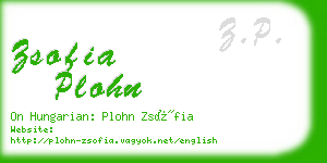 zsofia plohn business card